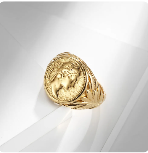 Julius Caesar Signet Ring - Gold