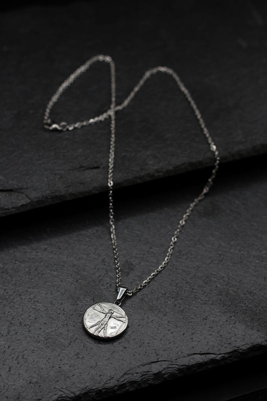 Vitruvian Pendant Necklace - Silver