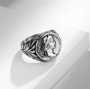 Julius Caesar Signet Ring - Silver